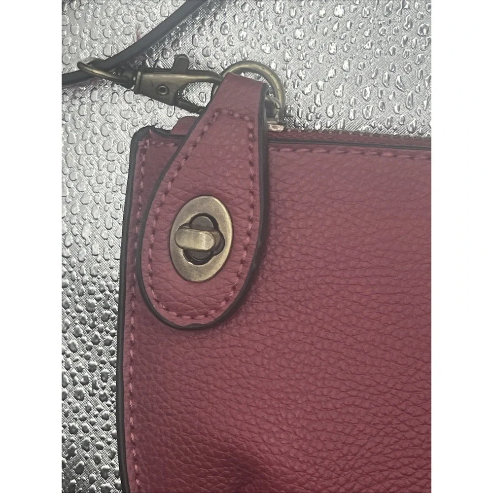 Joy Susan Women's Vegan Leather Wristlet Crossbody Clutch Bag Hot Pink W/ strap - Picture 12 of 16